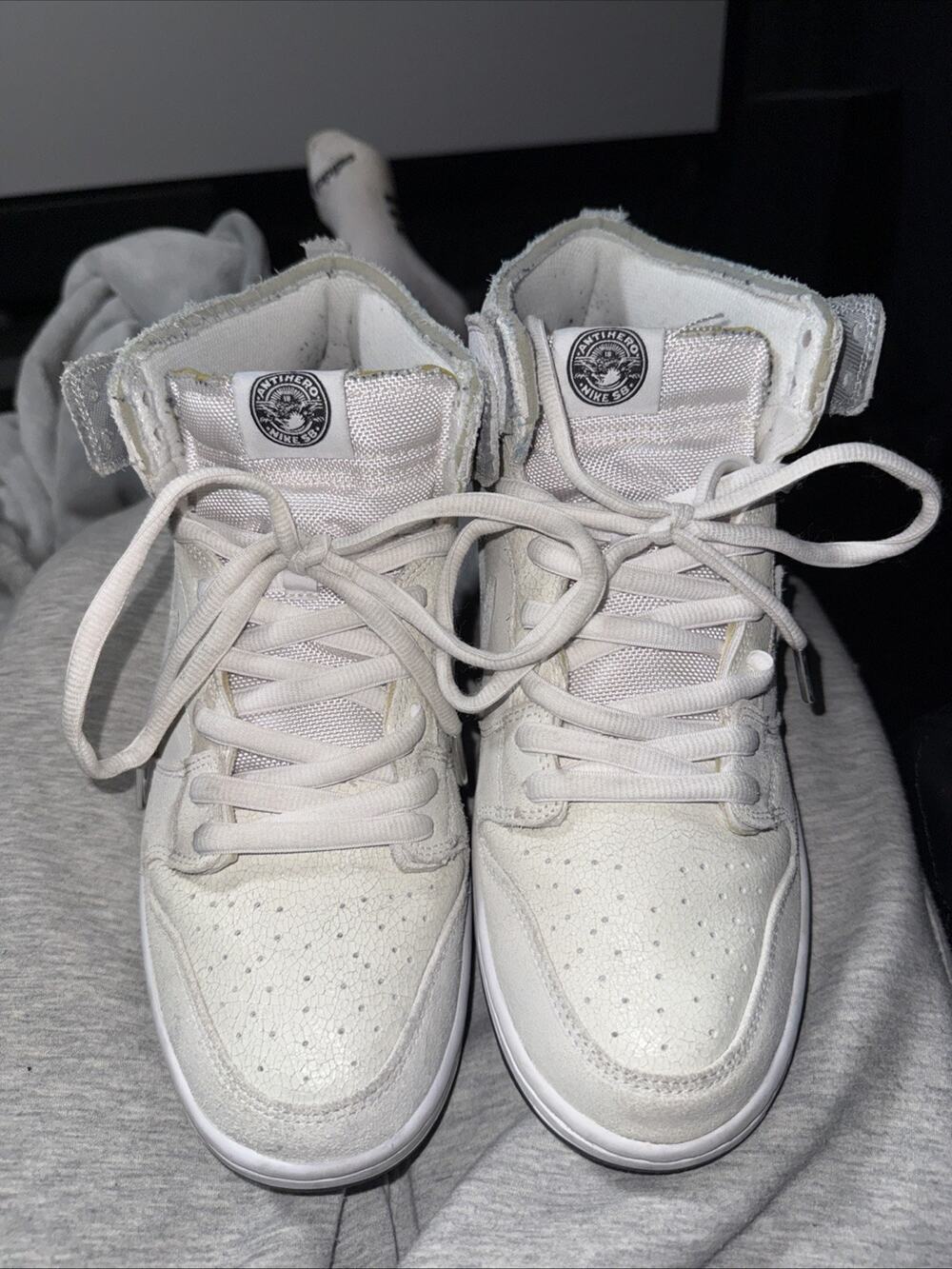 Size 12 - Nike AntiHero x Dunk SB High Wolf Grey - Preowned Replacement Box LEP